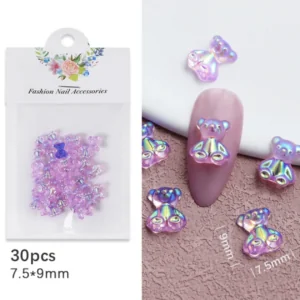 Fashion Nail Accessories 30pcs 3d Cute Bear Aurora No 4